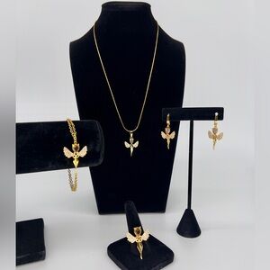 Gold Angel Necklace and Jewelry Set